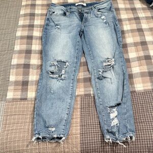 KanCan Light Blue Distressed Boyfriend Jeans